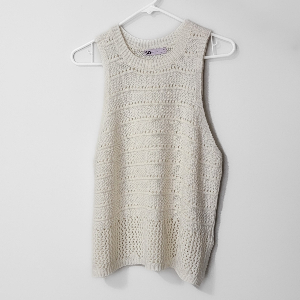 SO Cream Crochet Sleeveless Top Size XL NWOT